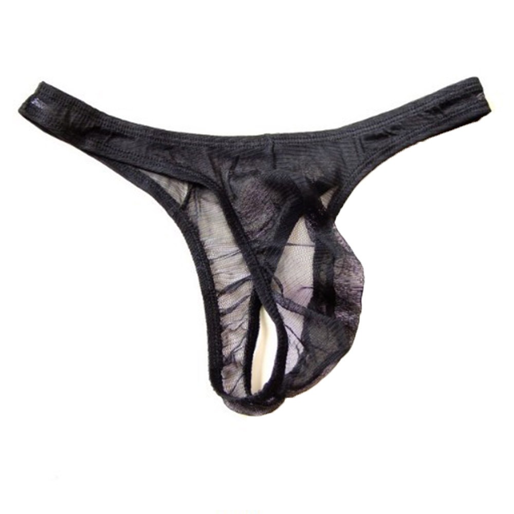 TANGA PARA HOMBRE EN TRANSPARENCIA AZUL O NEGRA