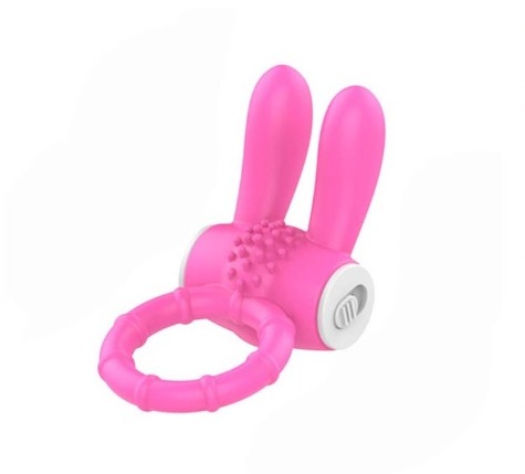 ANILLO VIBRADOR DE SILICON CONEJO ROSA