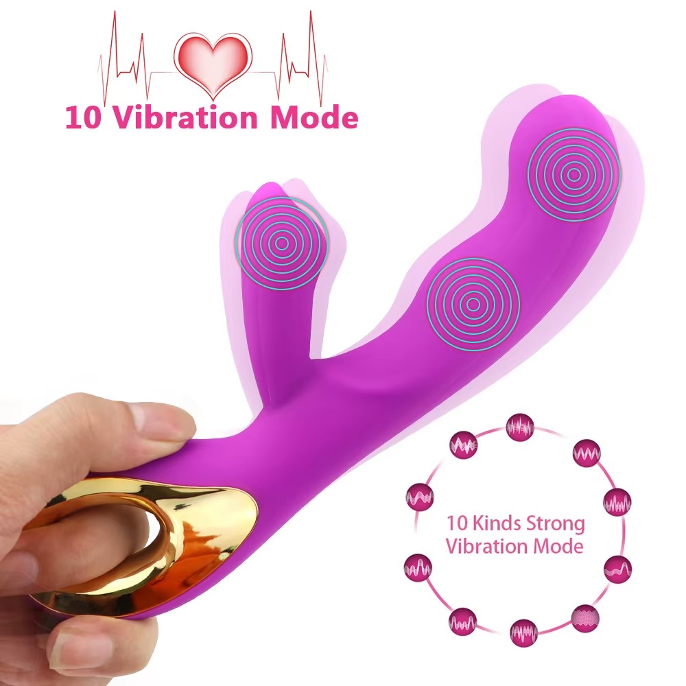 VIBRADOR MOTOR DUAL AGARRE DORADO