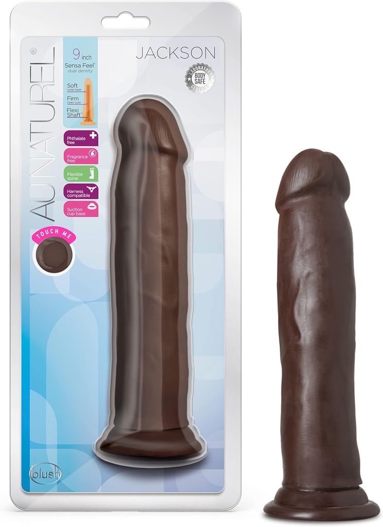 DILDO AU NATUREL JACKSON 9&quot; CHOCOLATE