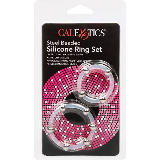 ANILLOS STEEL BEADED SILICONE RING SET ELASTICOS