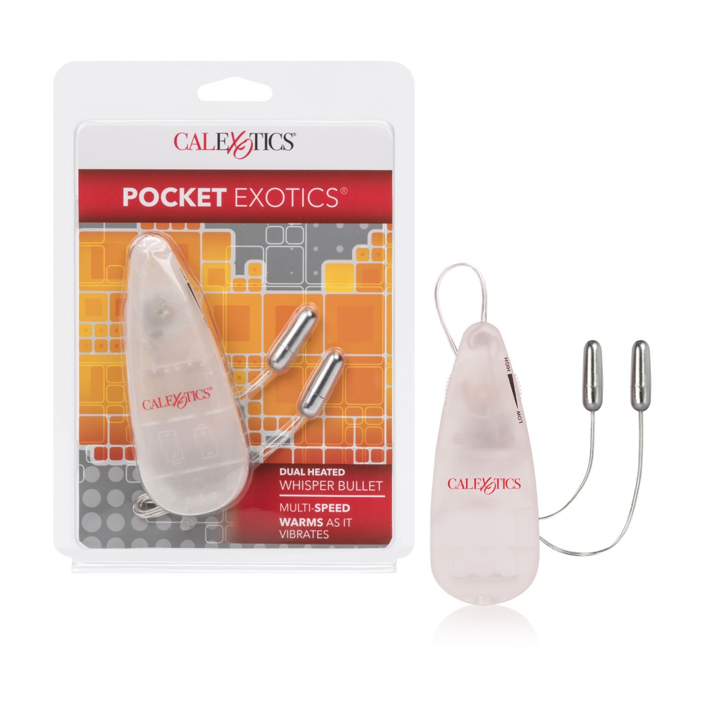 POCKET EXOTICS CALEXOTICS DUAL HEATED WHISPER BULLETS GRIS