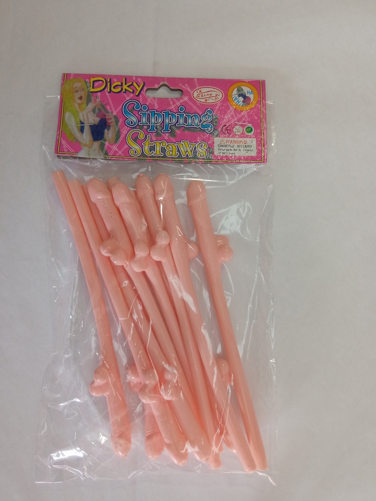 POPOTE PENE DICKY SIPPING STRAWS 10 PCS