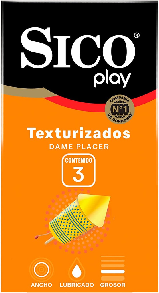 CONDON SICO PLAY DAME PLACER DE LATEX 3 PZAS TEXTURIZADO