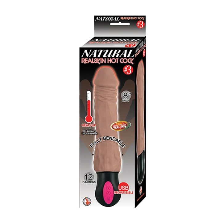 VIBRADOR NATURAL REALSKIN HOT COCK #3 - CAFÉ