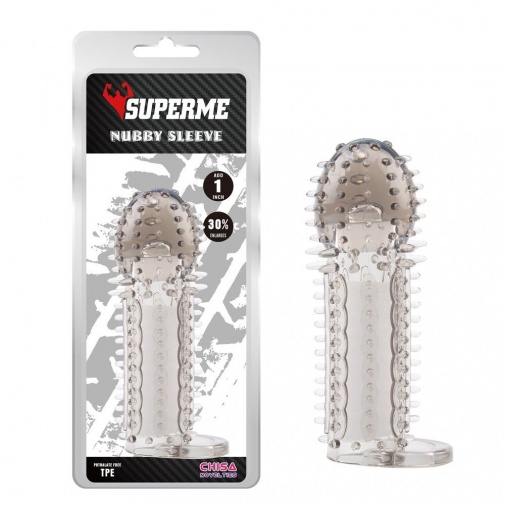 FUNDA NUBBY SLEEVE COLOR GRIS CON SUJETADOR TESTICULAR