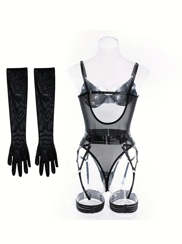 BODY CON GUANTES Y LIGUERO DOMME