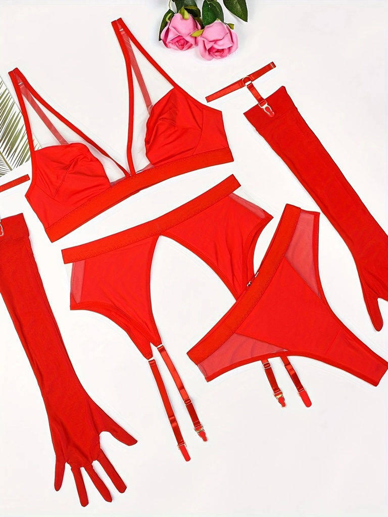 LENCERIA COORDINADO LUXE ROJO