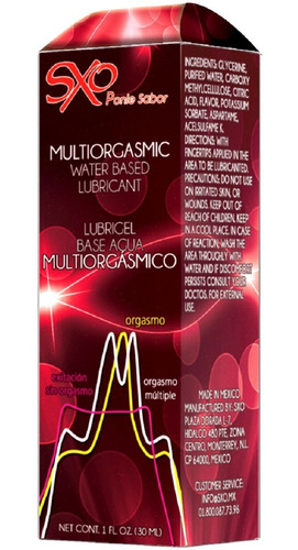 LUBRICANTE SXO MULTIORGASMICO COMESTIBLE 30 ML