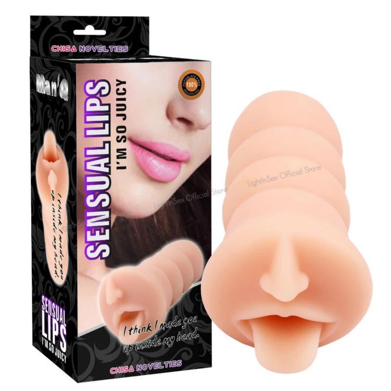 MASTURBADOR ORAL CON VIBRACION RELISTA SENSUAL LIPS MAN Q