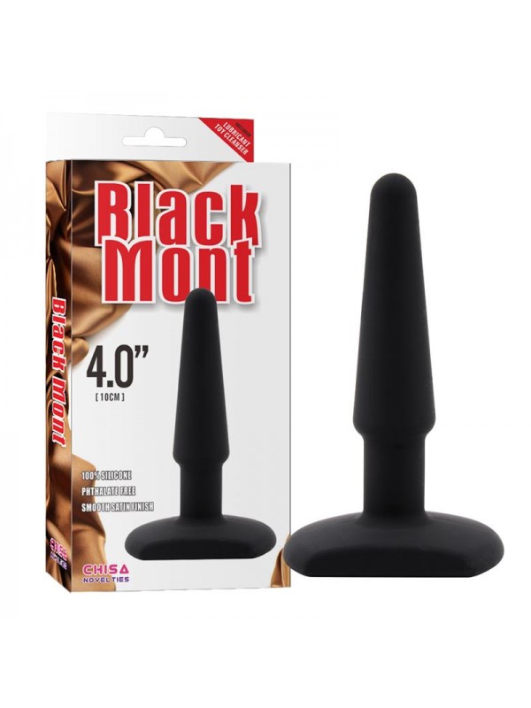 PLUG ANAL BLACK MONT DE SILICON BUTT PLUG 4&quot;