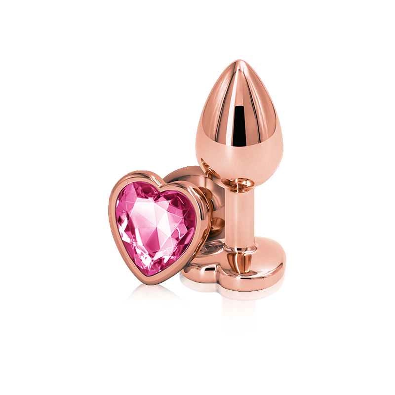 PLUG ANAL ROSE GOLD METALICO CORAZON