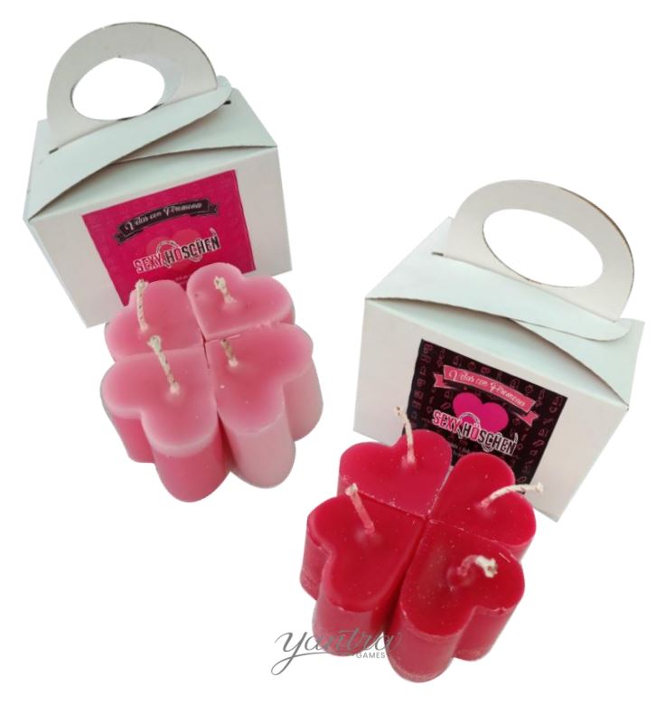 VELAS MINI DE CORAZON 1 PZA CON FEROMONAS AROMATIZANTE