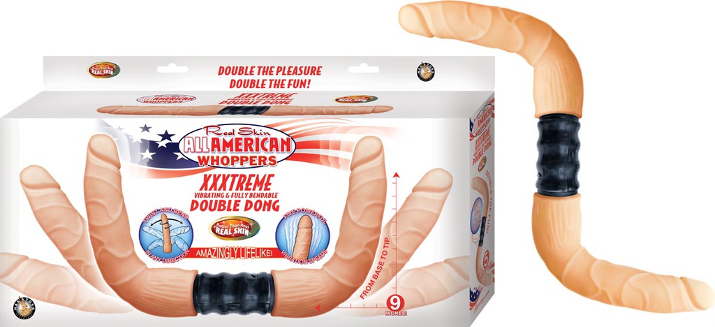 VIBRADOR REAL SKIN ALL AMERICAN WHOPPERS XXXTREME DOBLE 