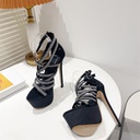 ZAPATILLAS NEGRAS DIAMANTES TIRAS