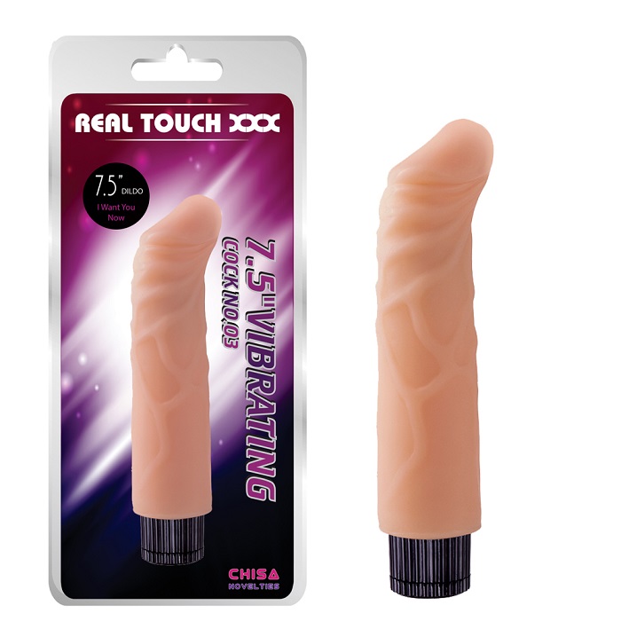 VIBRADOR REAL TOUCH 7.5&quot; VIBRATING COCK NO 3