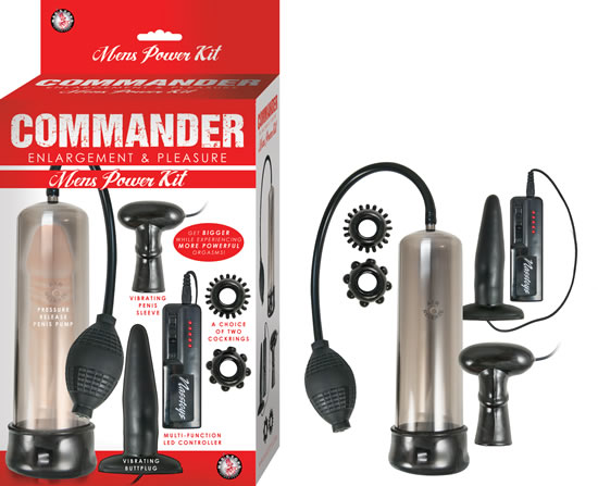 BOMBA COMMANDER MENS POWER KIT CON PLUG Y FUNDA CON VIBRACION