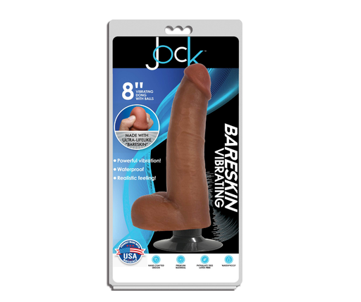 [CN09045811] VIBRADOR JOCK 9&quot; CHOCOLATE CON BASE Y TESTICULOS