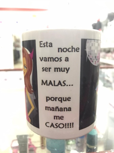 [VAR0102] BROMA TAZA DESPEDIDA DE SOLTERA GRABADA