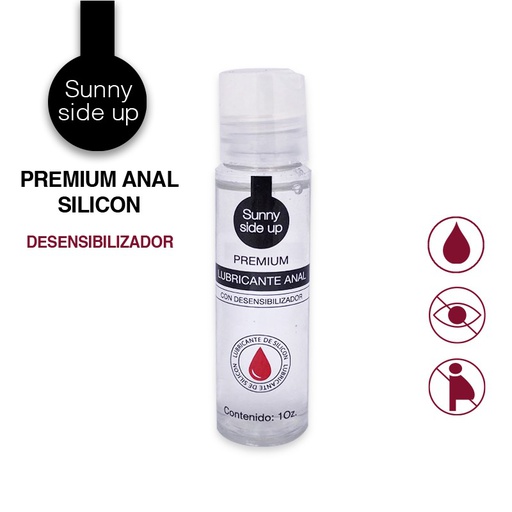 [LUBSUNNY] LUBRICANTE SUNNY SIDE UP PREMIUM ANAL DESENSIBILIZADOR 1 OZ SILICON