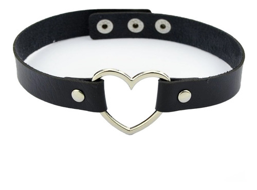 [4175] COLLAR CORAZON MATERIAL VINIPIEL