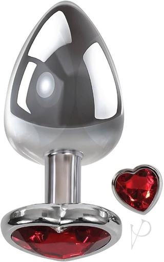 [RY020] PLUG ANAL CROMADO METALICO CORAZON GRANDE