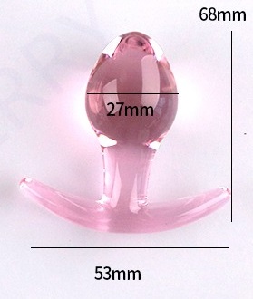 [PLCRI80] PLUG ANAL CRISTAL CON AGARRE TAPON ROSA CHICO