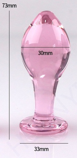 [PLUGCRI53] PLUG ANAL CRISTAL VIDRIO ROSA BASE MEDIANO