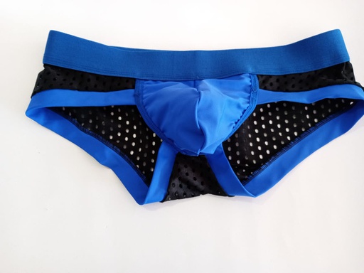 [TA64] BRIEF MALLA NEGRO CON AZUL