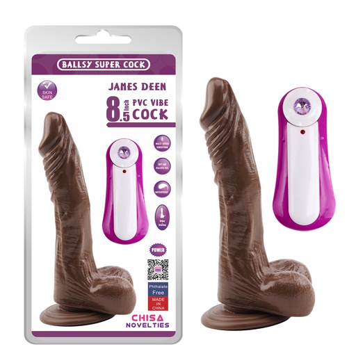 [cn111821916] JAMES DEEN 8.5 VIBRATING DILDO BROWN