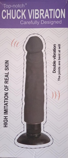 [ZH00583BLK] VIBRADOR CHUCK CAREFULLY CON BASE 9.8 NEGRO