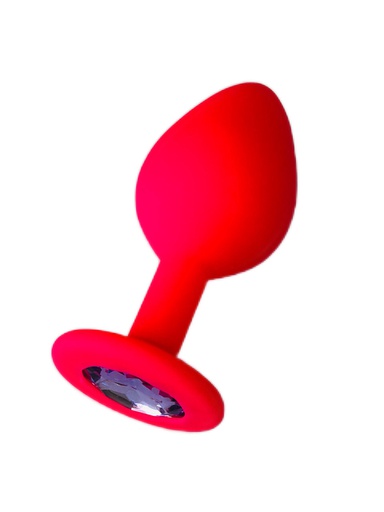 [VAR0203M] PLUG SATINADO ROSA SEAMLESS CON GEMA M