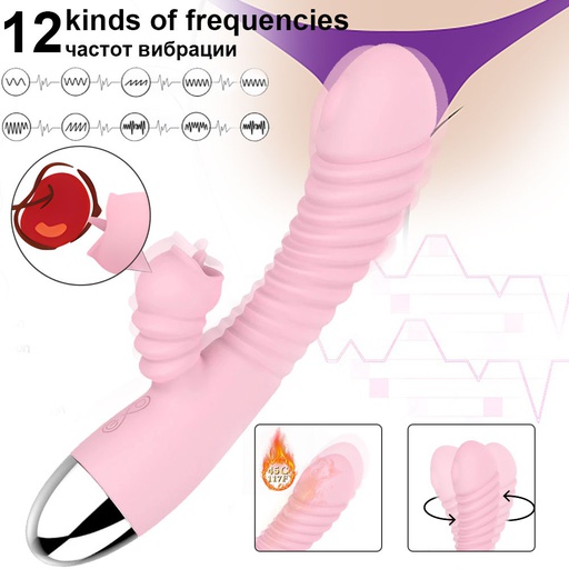 [AF4718] VIBRADOR CON ESTIMULACION DE CLITORIS RECARGABLE