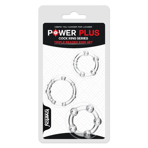 [LV343002] POWER PLUS TRIPLE BEADED RING SET