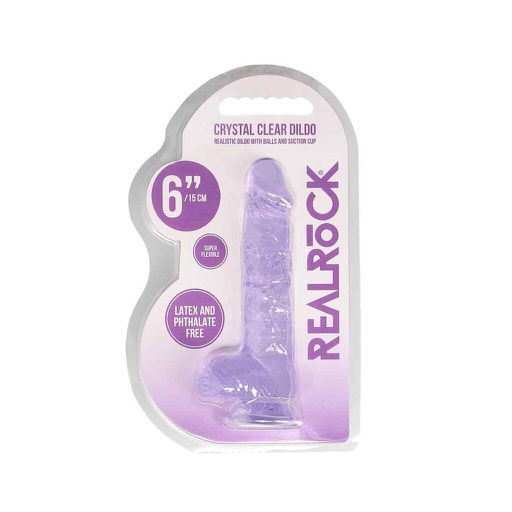 [REA090PUR] DILDO PURPLE REALROCK CON TESTICULOS
