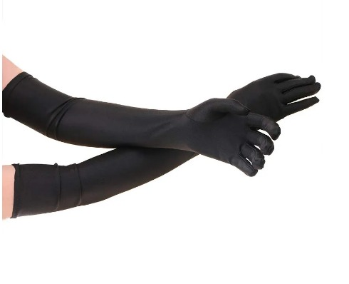 [LEN4210] GUANTES NEGROS LARGOS GRUESOS