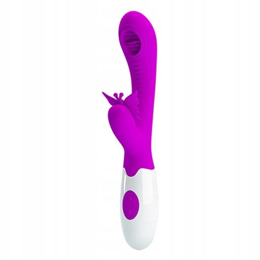 [BI014943] VIBRADOR PRETTY LOVE MOTH CON LENGÜETA Y DOBLE MOTOR