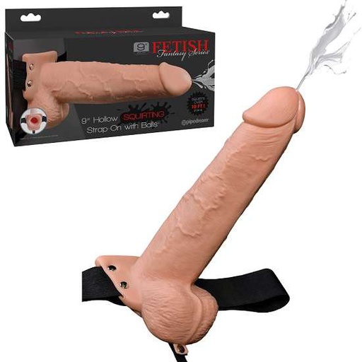 [PD339721] ARNES 7&quot; HOLLOW SQUIRTING STRAP ON WITH BALLAS AJUSTABLE