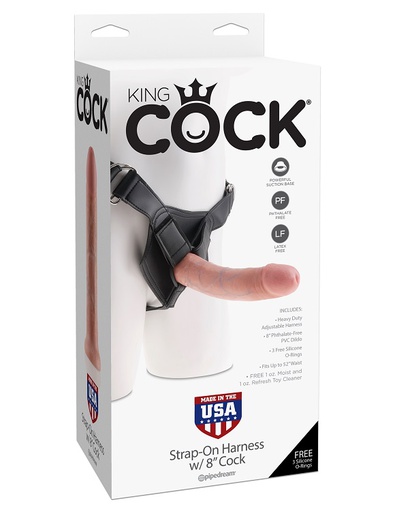 [PD562321] ARNES KING COCK STRAP ON HARNESS W/8&quot; COCK