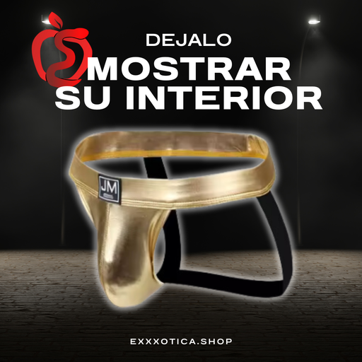 [TA59] LENCERIA TANGA SUSPENSORIO DORADO TA59