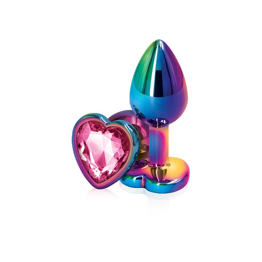 [CNS0004] PLUG CORAZON TORNASOL RAINBOW METALICO