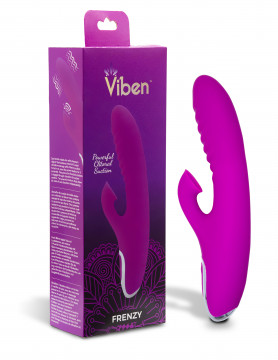 [GK100750] VIBRADOR FRENZY RABBIT VIBE WITH CLITORAL SUCTION BERRY