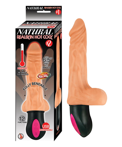 [NT2721] VIBRADOR NATURAL REALSKIN HOT COCK NO.2, 6.5&quot; RECARGABLE